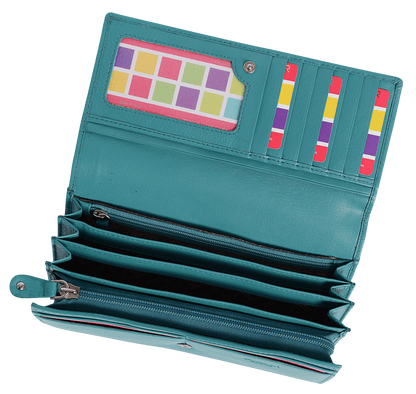 Grace RFID Leather Multi-Section Purse