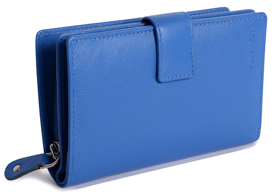 Blue wallet on a white background