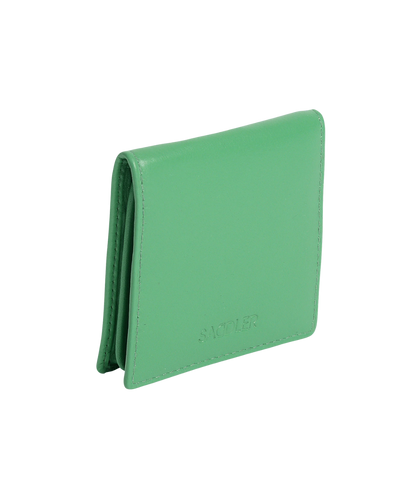 Green wallet on a white background