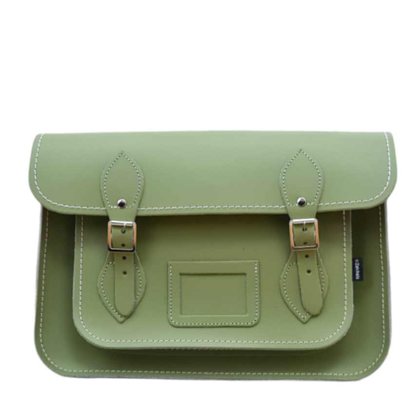 Handmade Leather Satchel – Sage Green