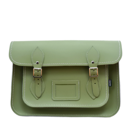 Handmade Leather Satchel – Sage Green
