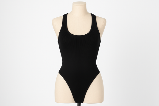 Sleeveless Knit Bodysuit in Black