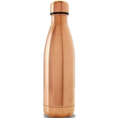 Rose gold water bottle on a white background