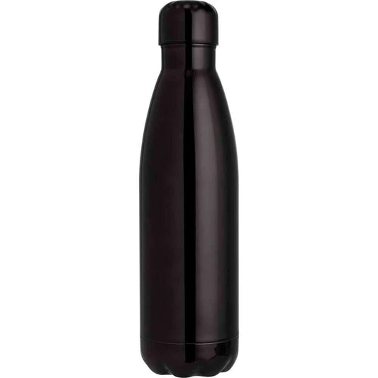 Black insulated bottle on a white background