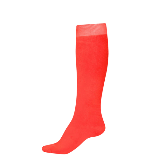 red knee soks on a white background