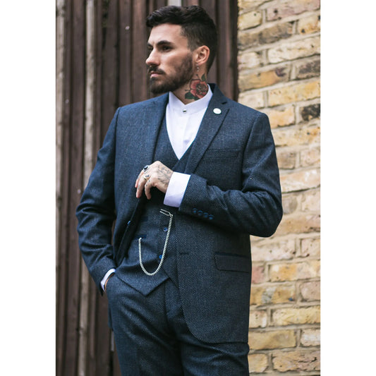 Men's Wool Tweed Check Double Breasted Waistcoat 3 Piece 1920s Suit