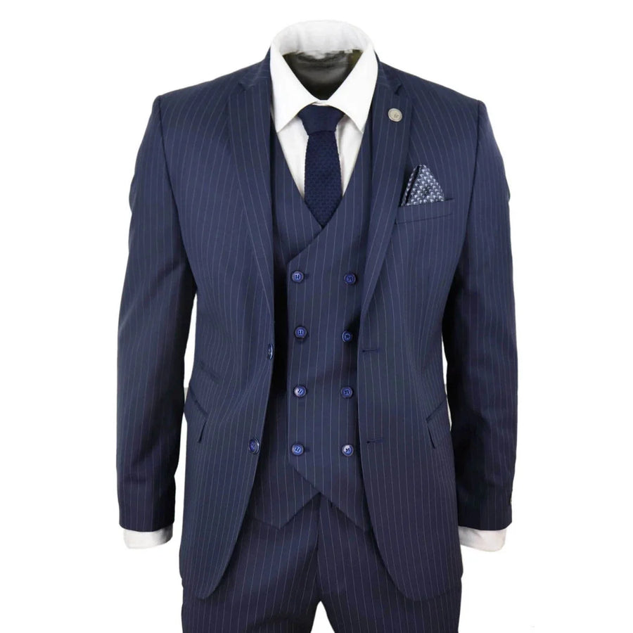 Men's 3 Piece Gatsby 1920s Gangster Pinstripe Suit