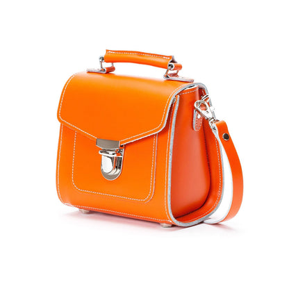 Handmade Leather Sugarcube Handbag – Orange
