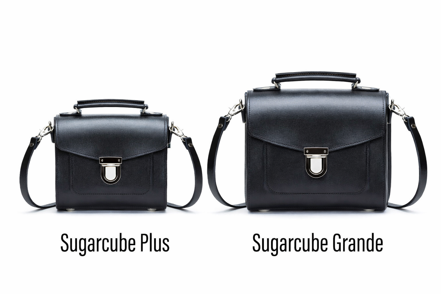 Handmade Leather Sugarcube Handbag – Black