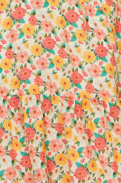 The Angel Sleeve – Floral Midi Tea Dress - Bascora