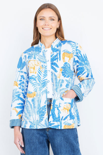The Blue Jungle – Reversible Cotton Quilted Jacket - Bascora