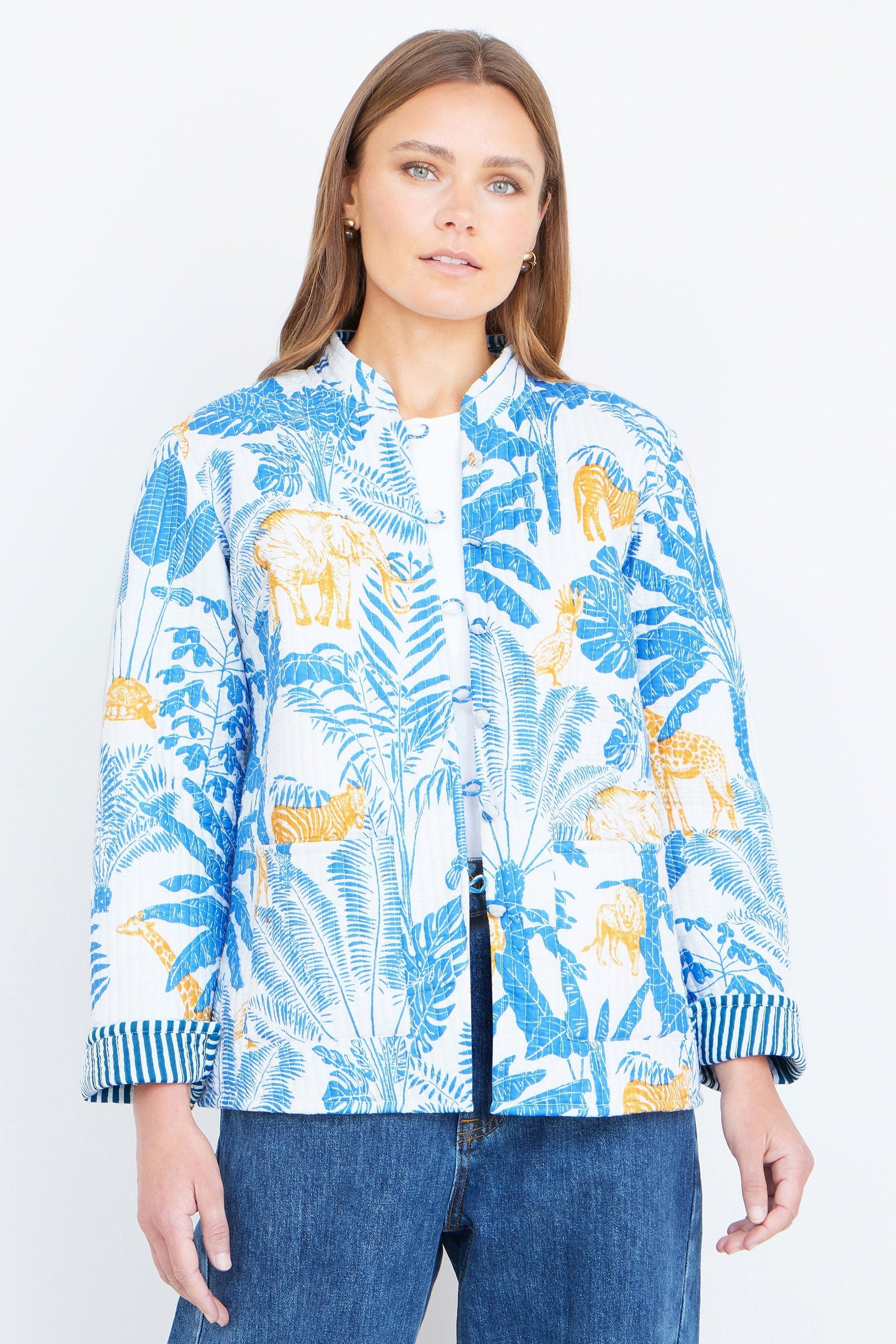 The Blue Jungle – Reversible Cotton Quilted Jacket - Bascora