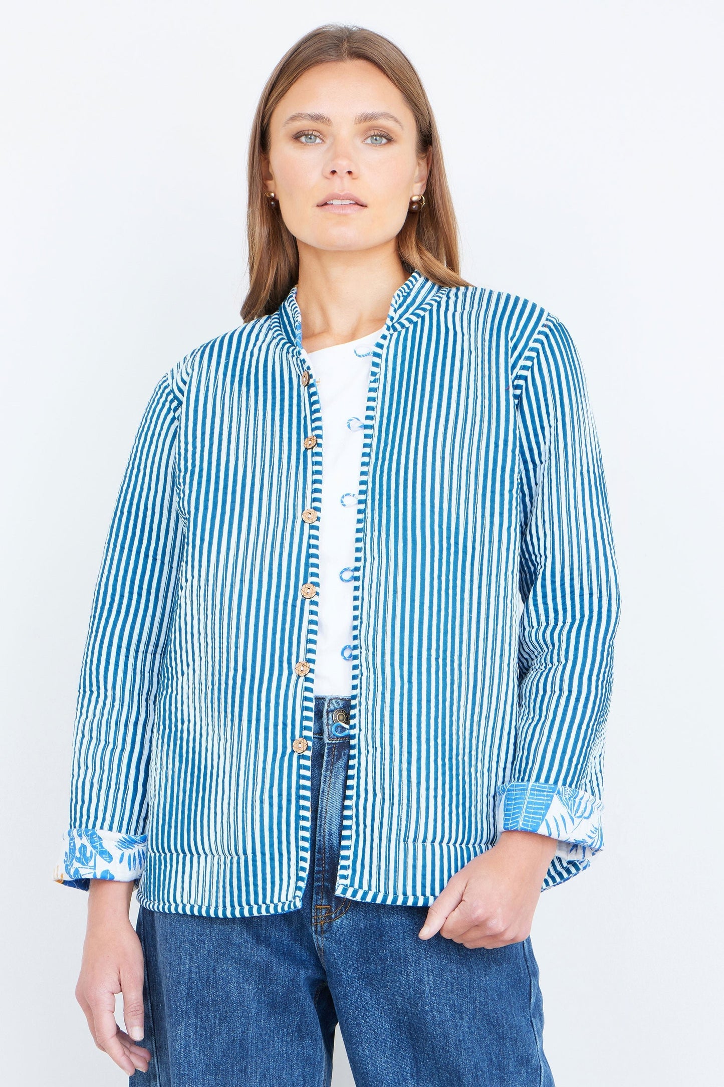 The Blue Jungle – Reversible Cotton Quilted Jacket - Bascora