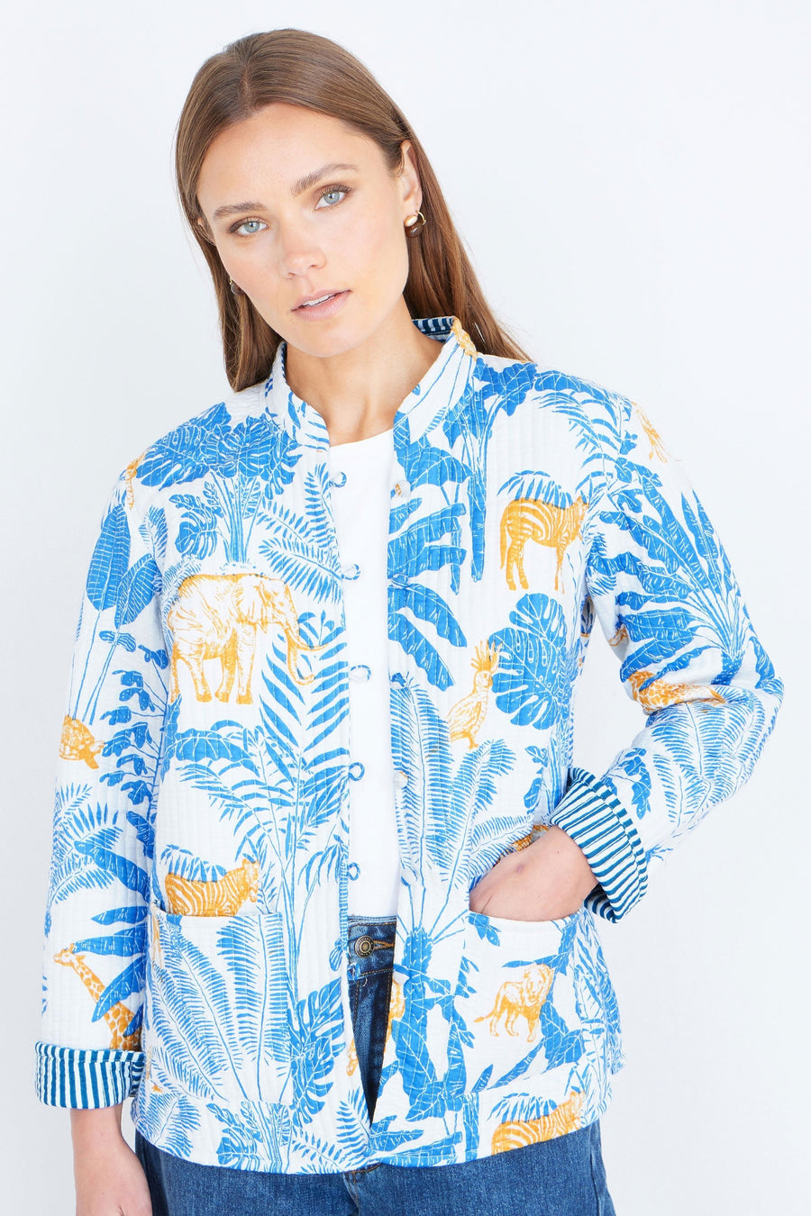 The Blue Jungle – Reversible Cotton Quilted Jacket - Bascora