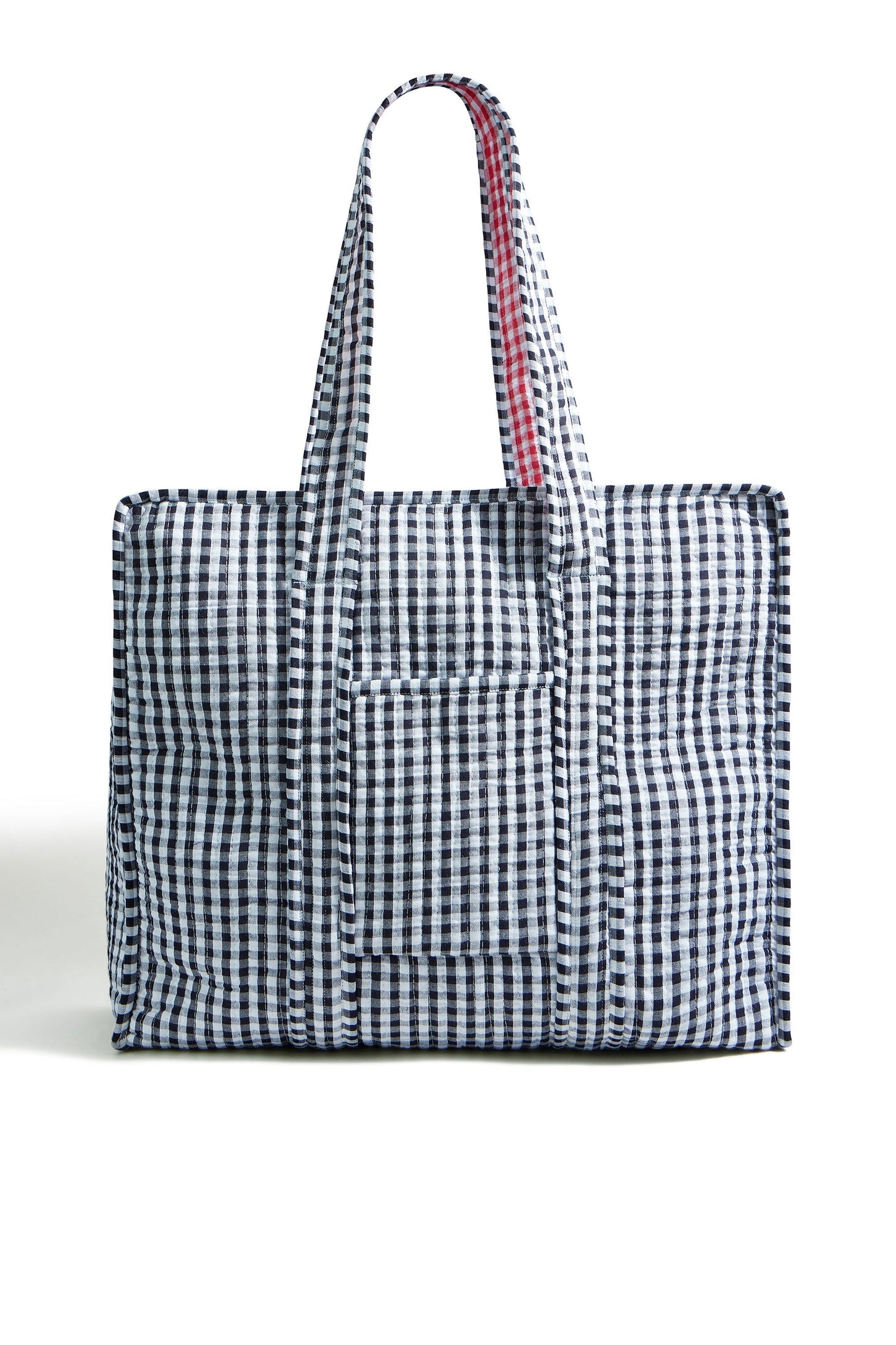 The Gingham Quilted Shopper – Black - Bascora