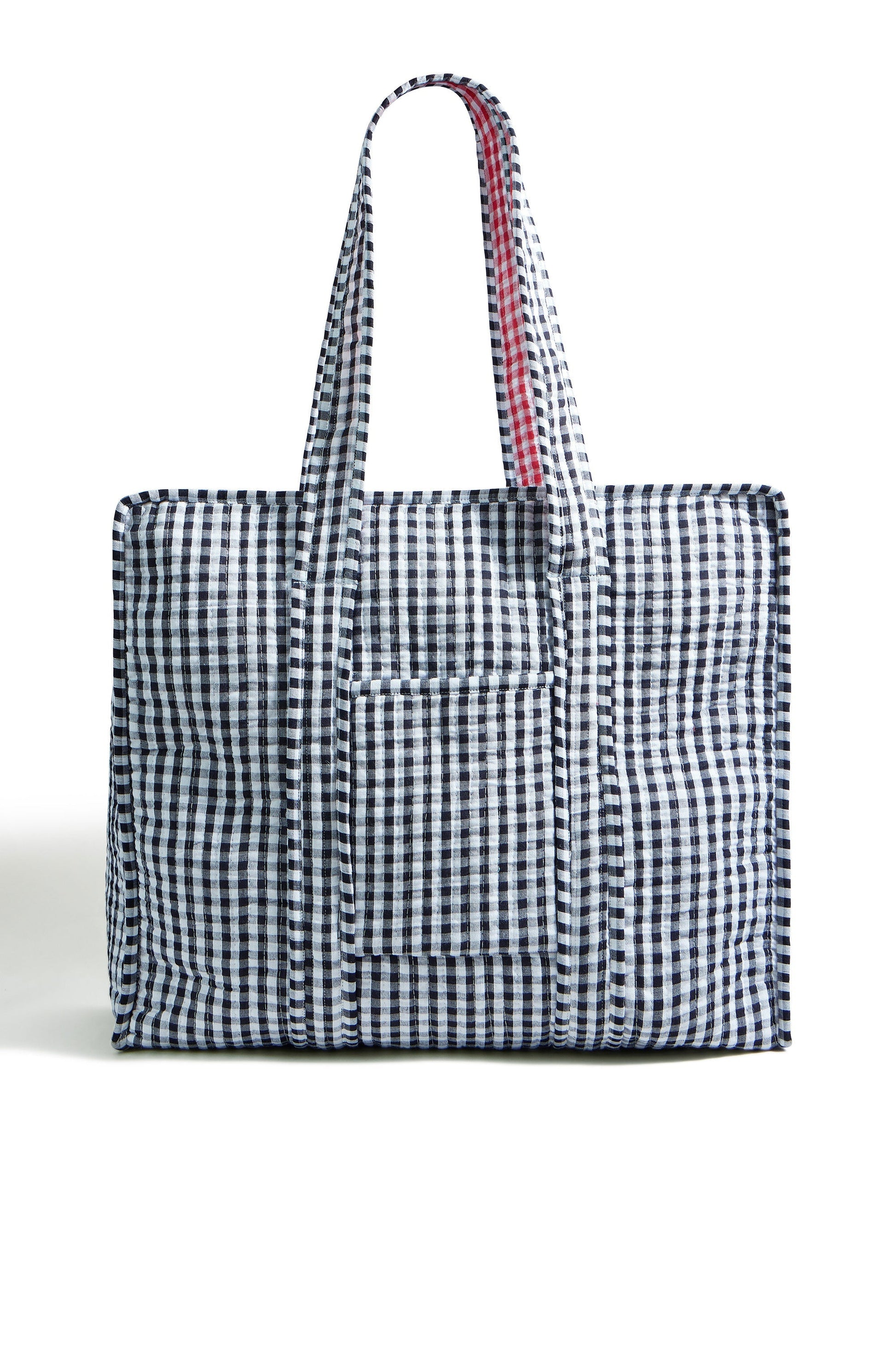 The Gingham Quilted Shopper – Black - Bascora
