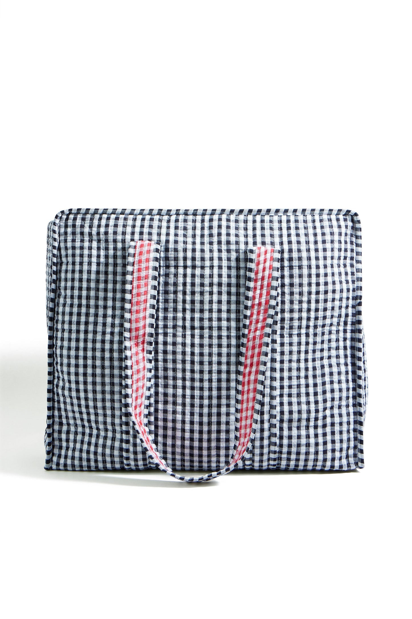 The Gingham Quilted Shopper – Black - Bascora