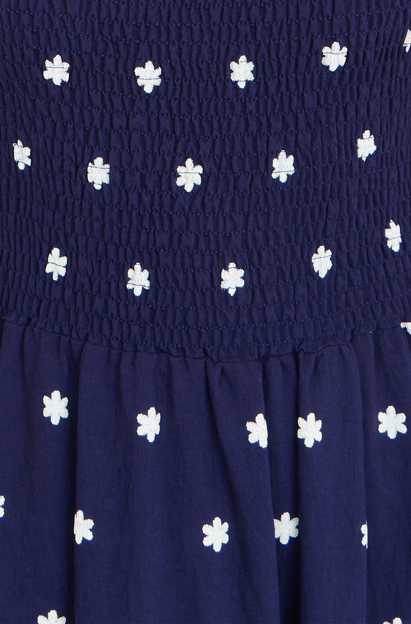 The Smocked – Navy Floral Maxi Dress - Bascora