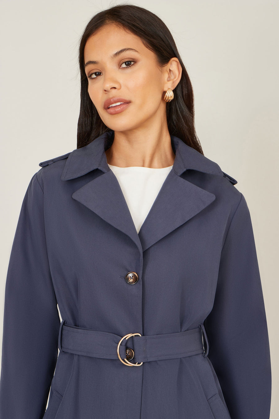 The Trench – Navy Belted Coat - Bascora