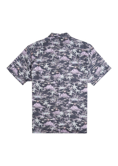 back of Grey Patterned shirt short sleeve