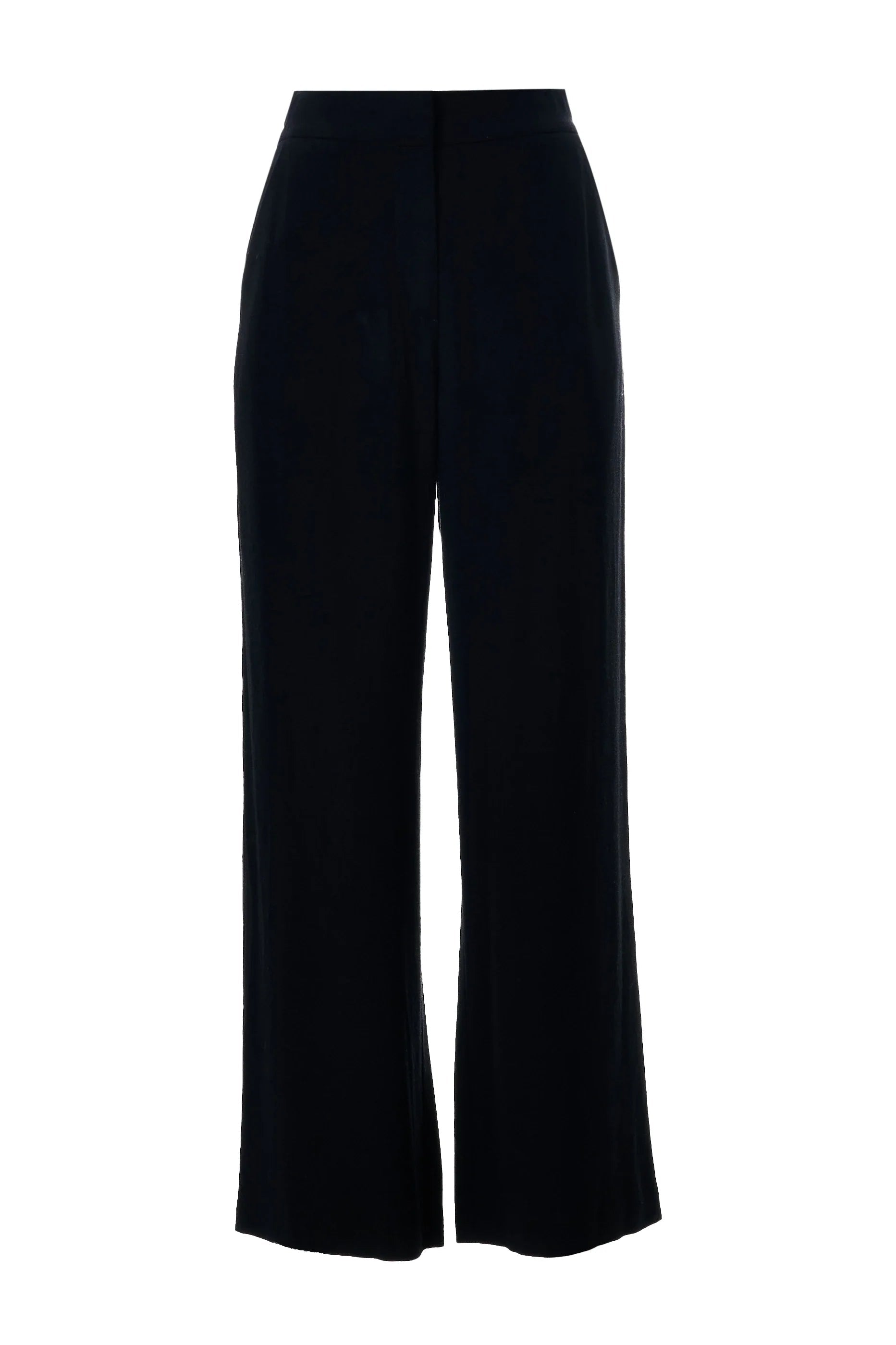 Tilde Linen Mix Straight Leg Trousers - Black - Bascora