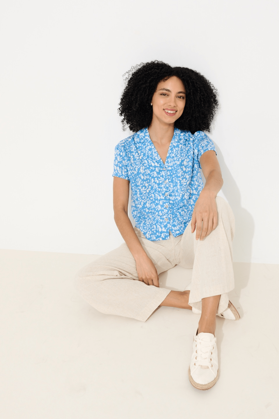 Tilde Linen Mix Straight Leg Trousers - Natural - Bascora