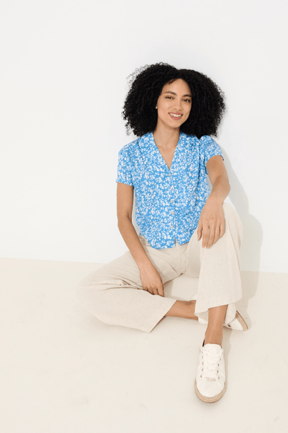 Tilde Linen Mix Straight Leg Trousers - Natural - Bascora