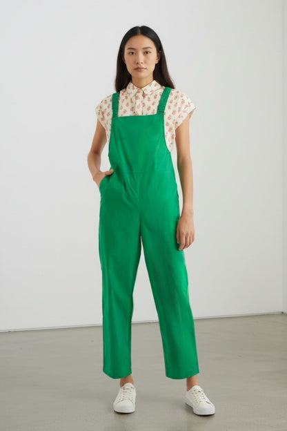 Tippie Green Cotton Dungarees - Bascora