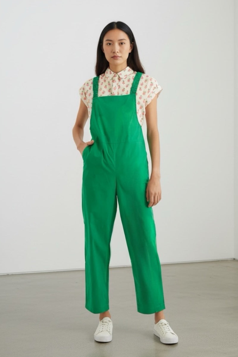 Tippie Green Cotton Dungarees - Bascora