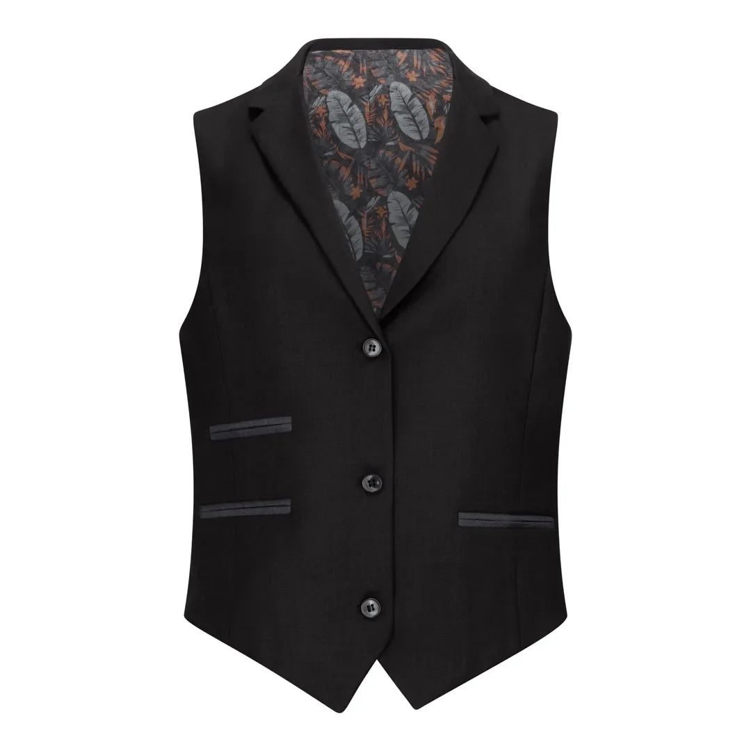 Women's 3 Piece Plain Black Suit