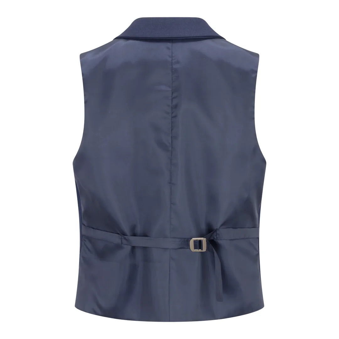 Women's 3 Piece Plain Navy Blue Suit