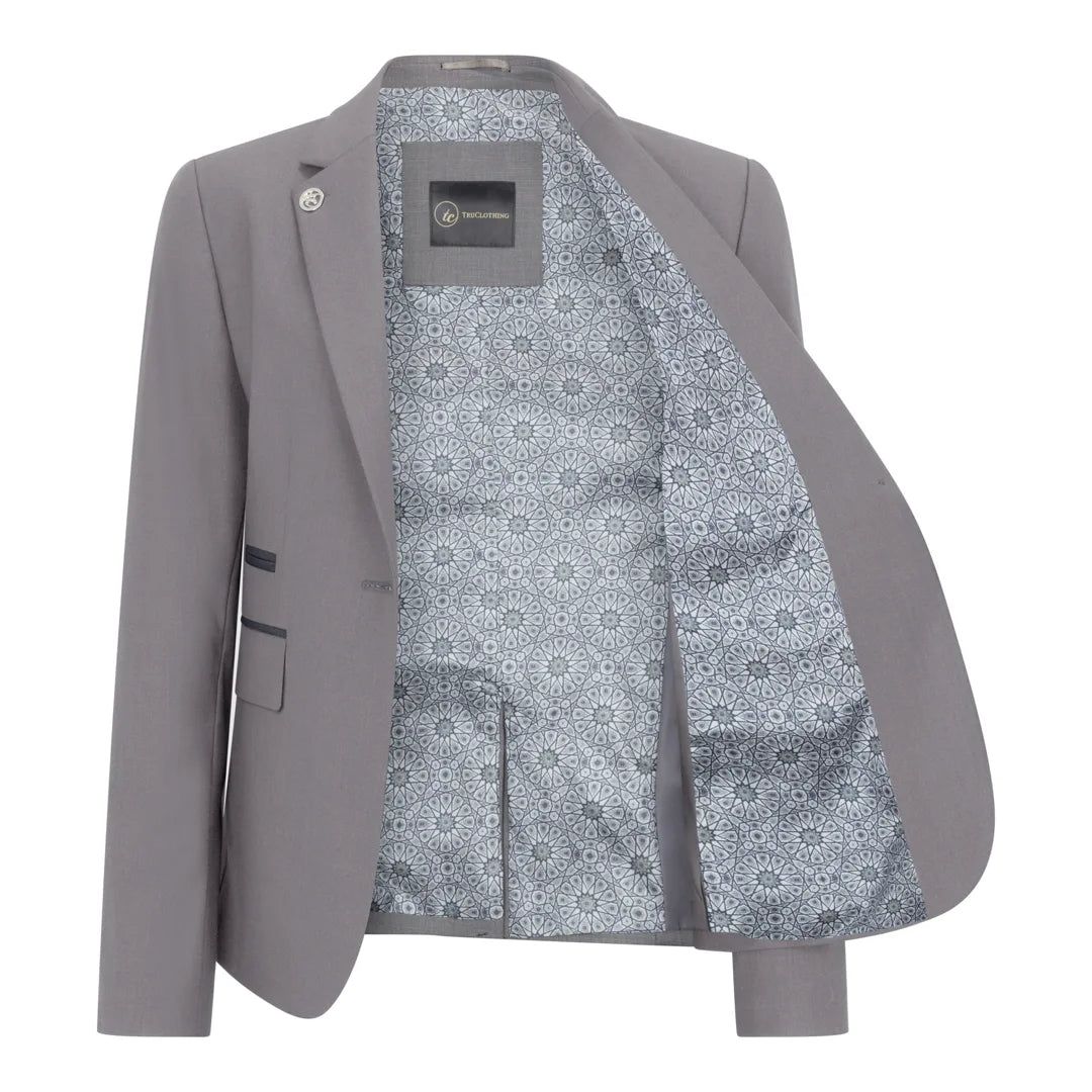 Women's 3 Piece Plain Grey Suit