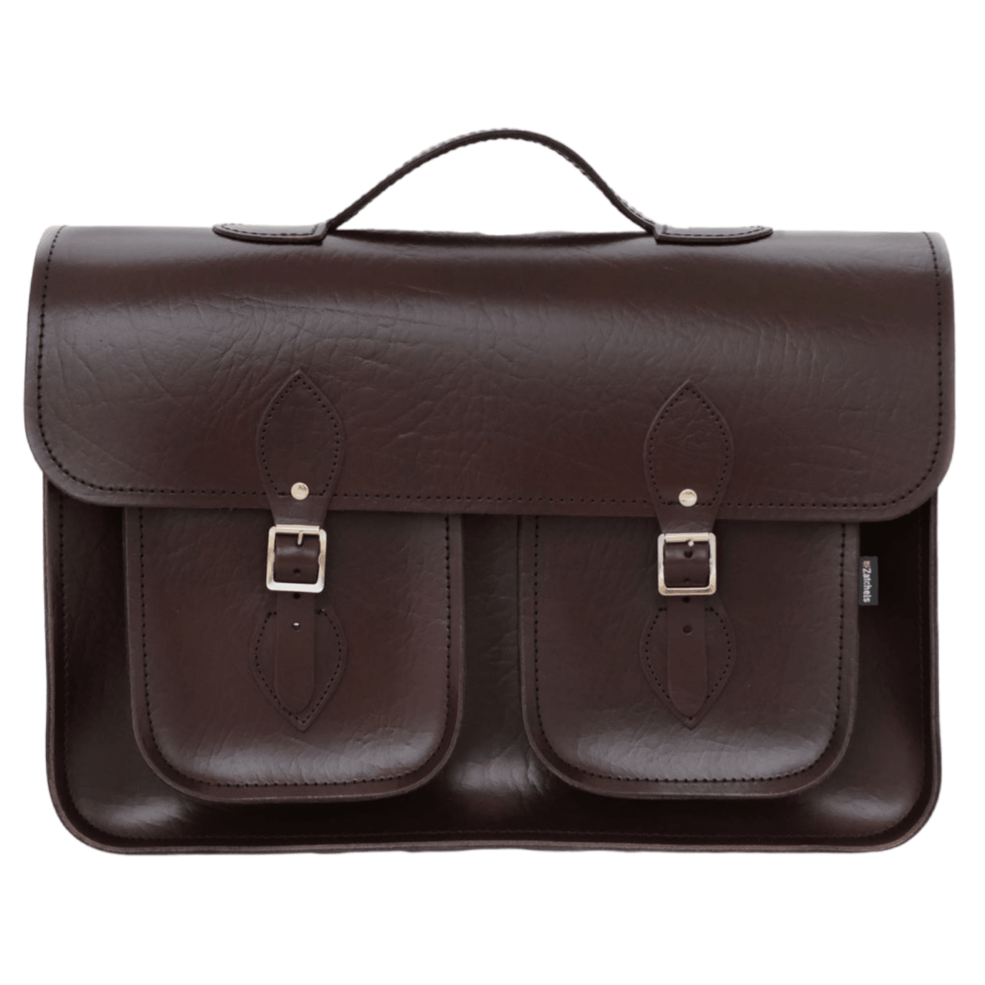 Twin Pocket Executive Leather Satchel – Marsala Red