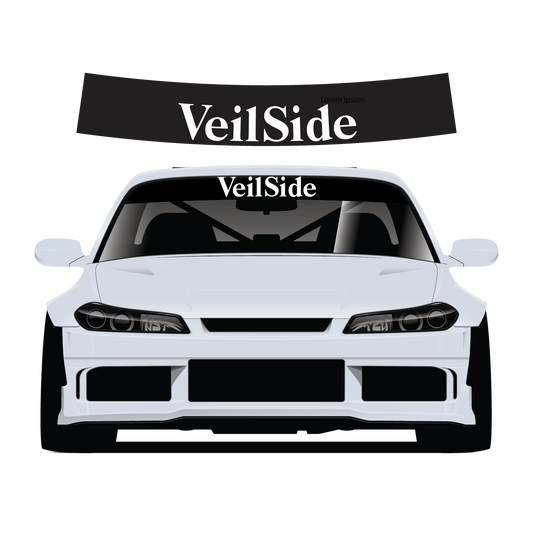 White car with 'VeilSide' branding on a white background