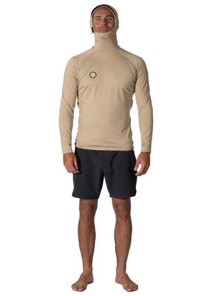 Man wearing beige surf Lycra