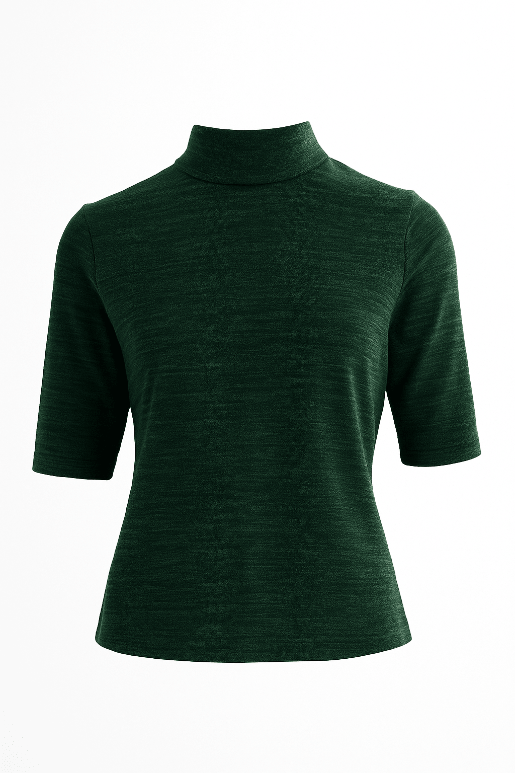 Vista Sustainable Marl Short Sleeve Polo Neck Top - Green - Bascora