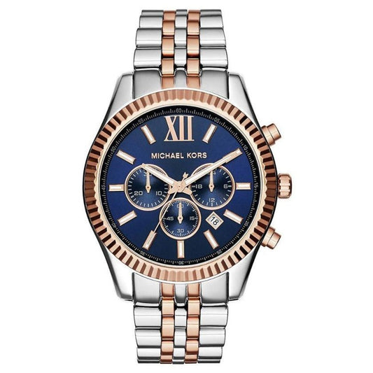 Michael Kors MK8412 Men's Lexington Two-Tone Blue Chronograph Watch