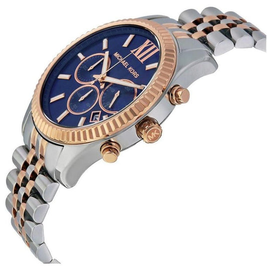 Michael Kors MK8412 Men's Lexington Two-Tone Blue Chronograph Watch