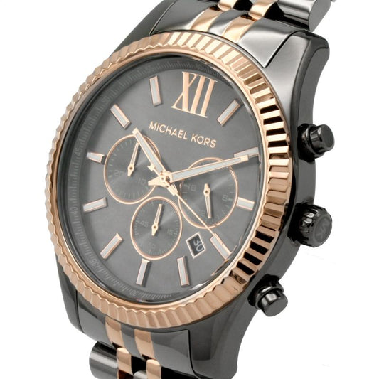 Michael Kors MK8561 Men's Lexington Dark Two-Tone Chronograph Watch