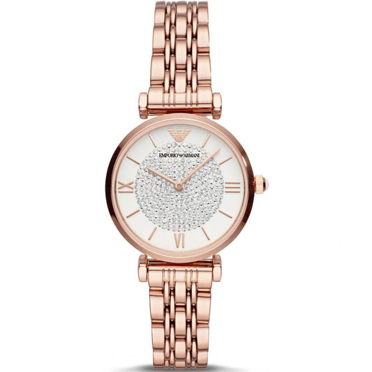 Emporio Armani AR11244 Ladies Rose Gold Crystal Dial Watch