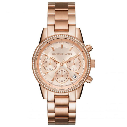 Michael Kors MK6357 Ladies RITZ Rose Gold Chronograph Watch