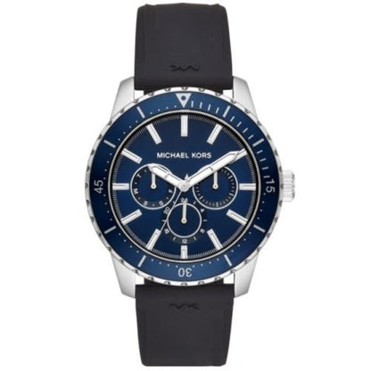 Michael Kors MK7160 Men's Cunningham Black Silicone Blue Dial Watch