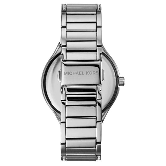 Silver Michael Kors watch on a white background
