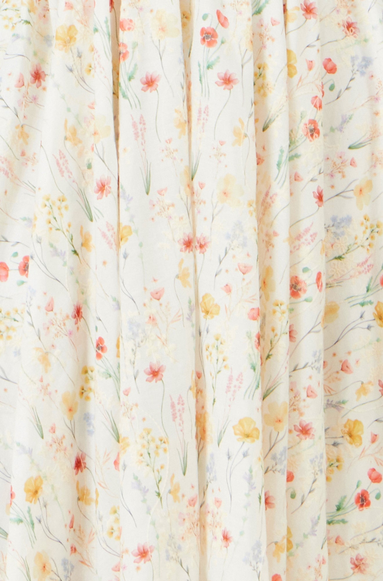 White Botanical Embroidery Fabric Handkerchief Hem Dress - Bascora