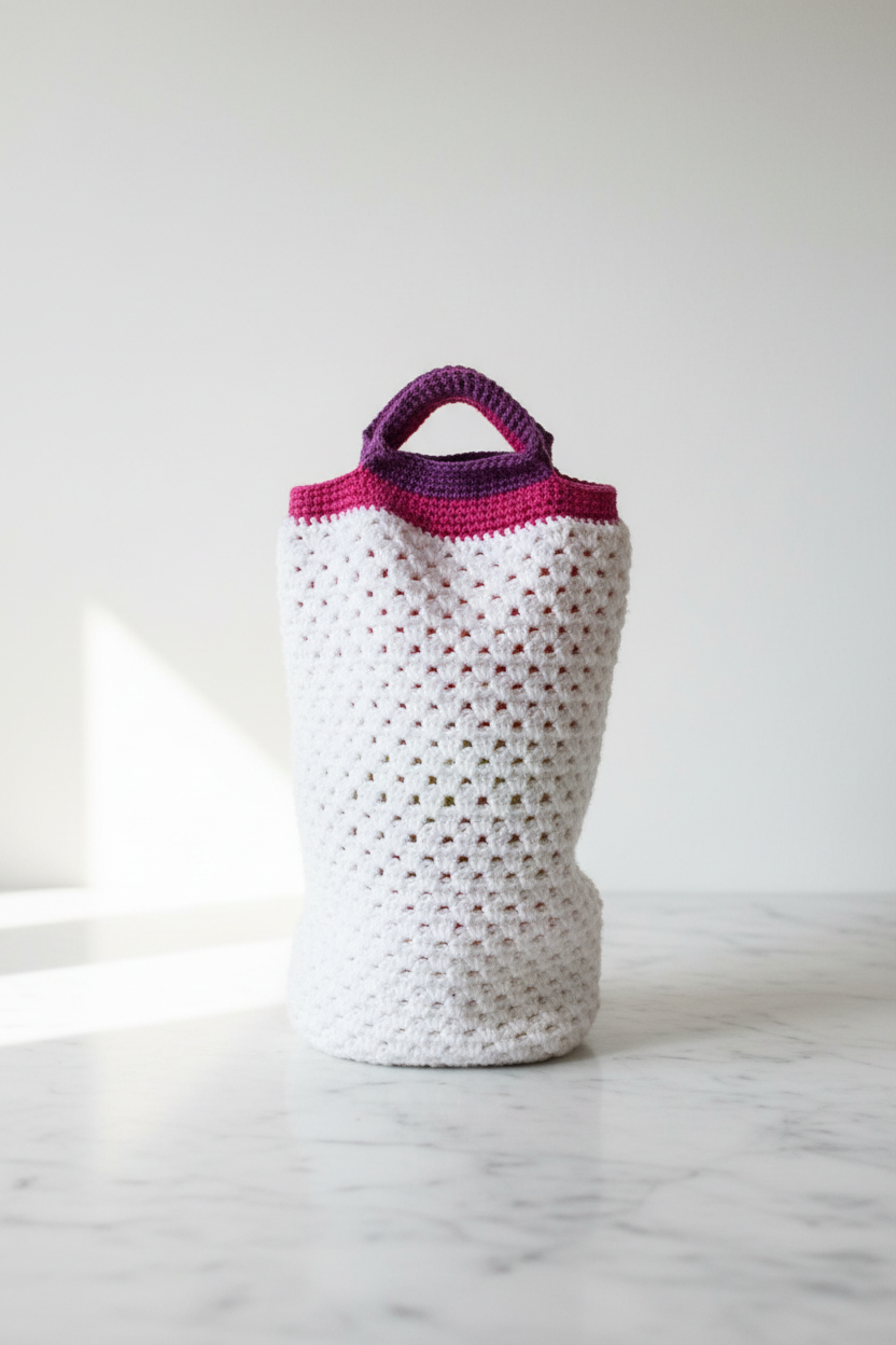 White Crochet Tote — Editorial