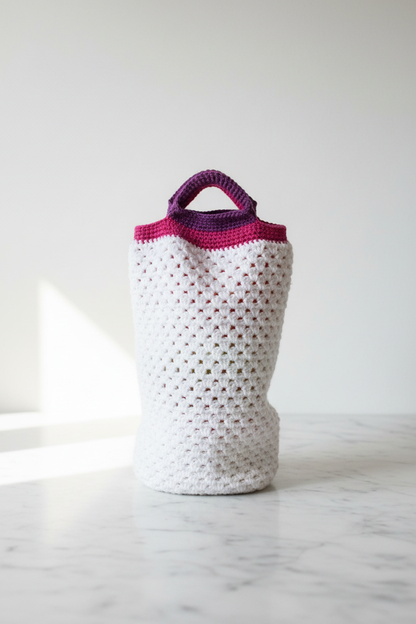 White Crochet Tote — Editorial