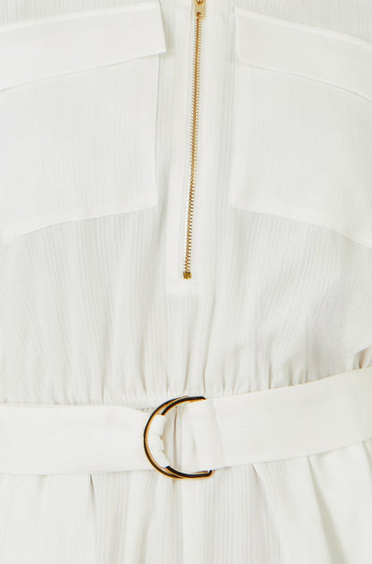 White Utility Style Playsuit - Bascora