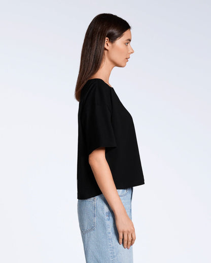 Wide Boat Neck Organic T-Shirt - Bascora