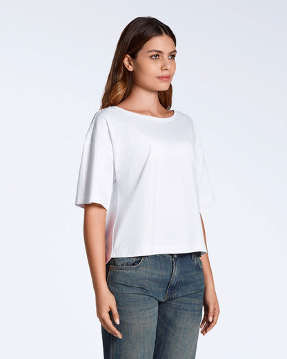 Wide Boat Neck Organic T-Shirt - Bascora