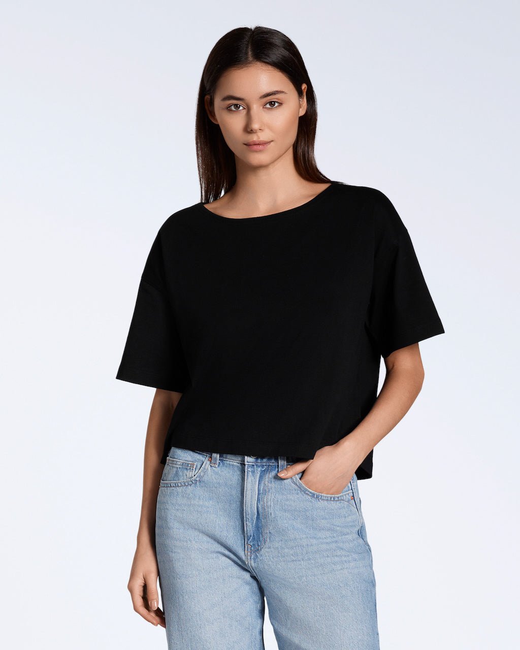 Wide Boat Neck Organic T-Shirt - Bascora